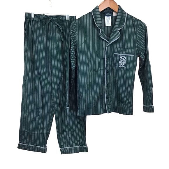 Harry Potter Slytherin Teen Pajama Set Pottery Barn S - Picture 1 of 9